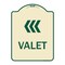 Signmission Designer Series Valet Left Arrow, Tan & Green Heavy-Gauge Aluminum Sign, 24" x 18", TG-1824-22772 A-DES-TG-1824-22772 - alternate 1